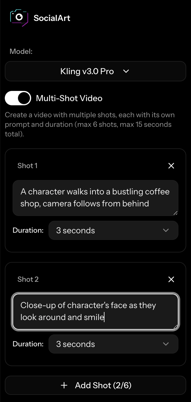 Kling 3.0 text-to-video generation example showing multi-shot capabilities